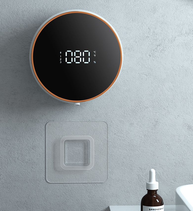 Automatic Induction Hand Sanitizer Machine Home Wall Mounted Foam Machine LED Temperature Display USB Rechargeable